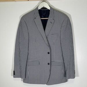 Tommy Hilfiger Navy and White Patterned Blazer